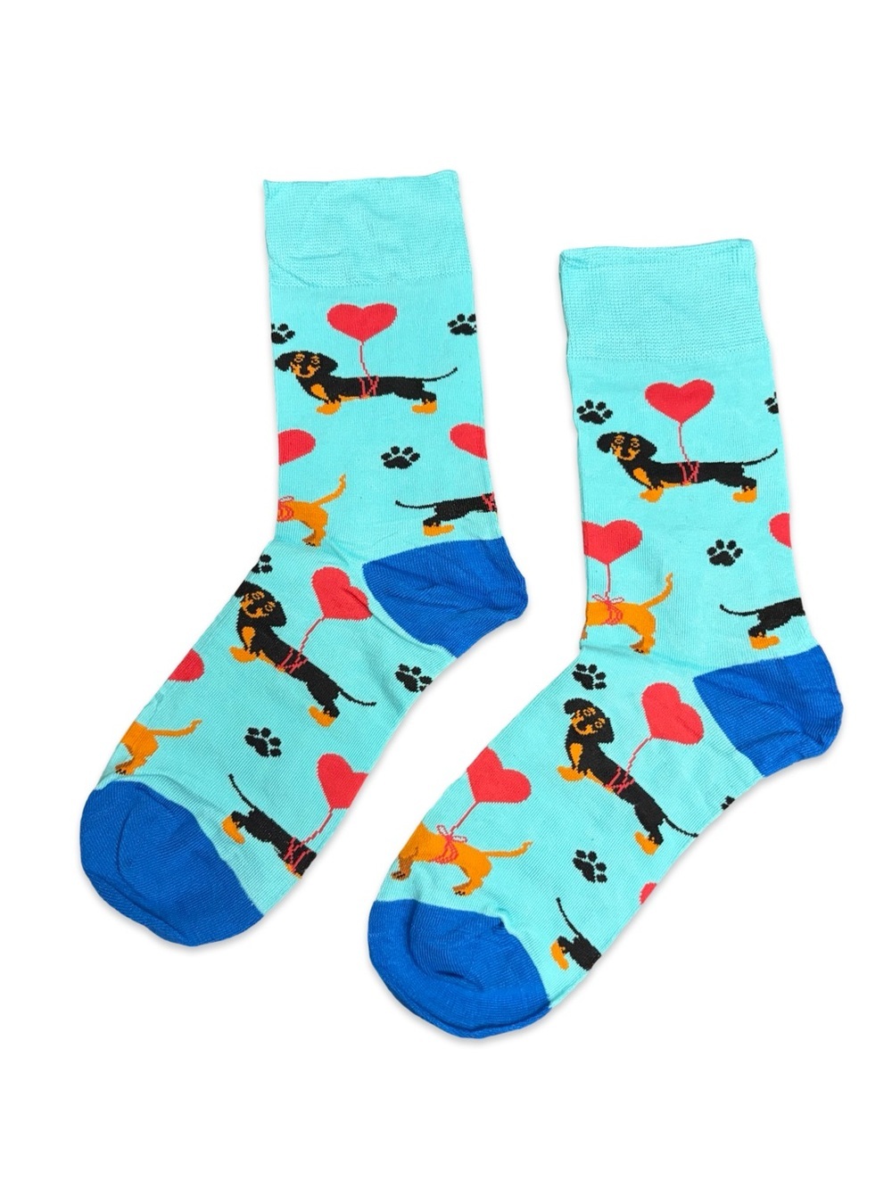 Dachshund Hearts Novelty Crew Socks One Size Fits Most